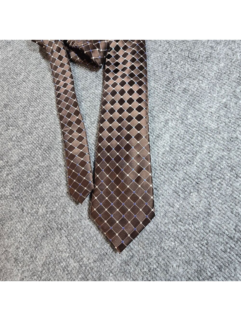Countess Mara Silk Tie Mens Brown Diamond Geometric Classic Business Necktie